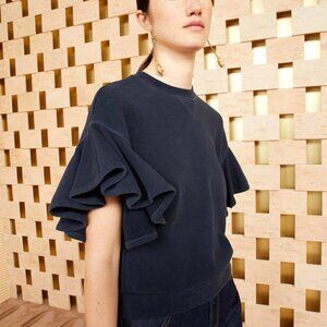 Ulla Johnson Midnight Blue Maia Cotton Top